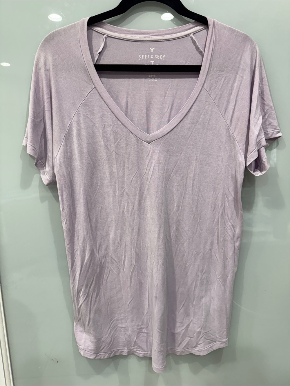 American Eagle Women's Soft and Sexy Basic V Neck T Shirt Top Sz S